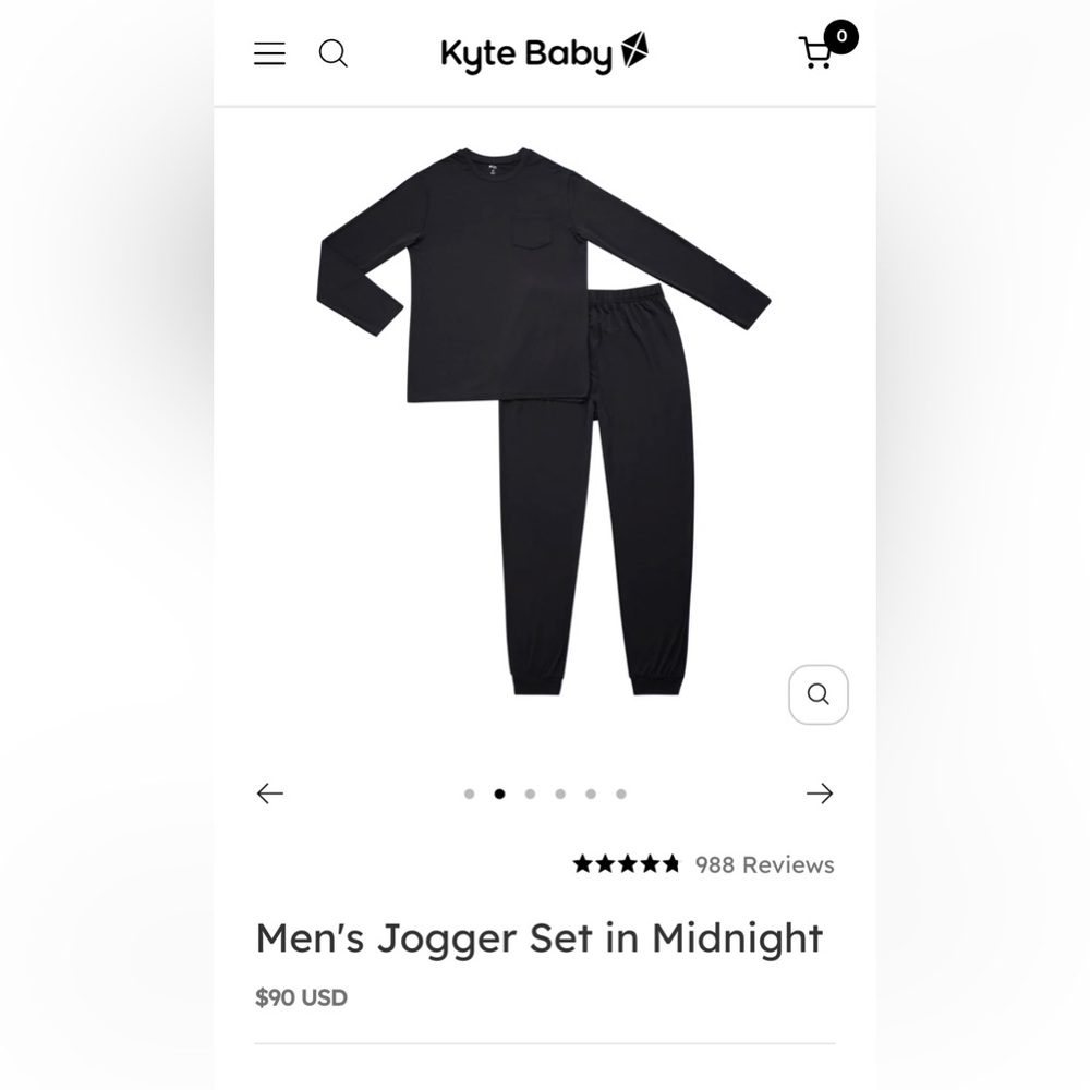 Kyte BABY Bamboo Men’s Jogger Set Size XXL